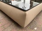 Showmodel Jori Tigra Divan Salontafel Leer Glas Zwart Taupe, Huis en Inrichting, Tafels | Salontafels, Glas, Ophalen of Verzenden