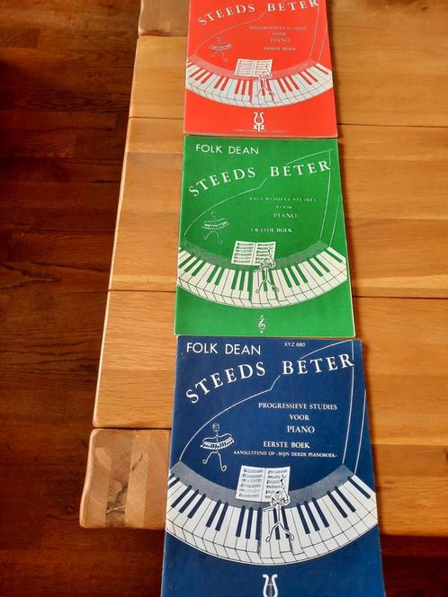 piano lesboeken Folk Dean: Steeds beter deel 1 +2 +3, Muziek en Instrumenten, Bladmuziek, Gebruikt, Les of Cursus, Piano, Ophalen of Verzenden