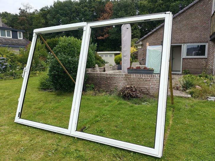 Kunststof Schuifpui met Dubbel Glas - Al gedemonteerd!, Doe-het-zelf en Verbouw, Kozijnen en Schuifpuien, Gebruikt, Schuifpui