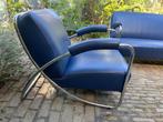 Nestor Dyker Vis buisframe bank Dutch Design blauw leer, Huis en Inrichting, Banken | Bankstellen, Ophalen, Gebruikt, Metaal, Retro Fifties Buisframe Gispen Bauhaus Dutch Design Rock and Rol