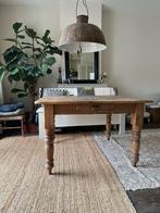 MOET WEG! Eettafel vintage hout, Huis en Inrichting, Tafels | Eettafels, Ophalen, Gebruikt, Vierkant, 100 tot 150 cm