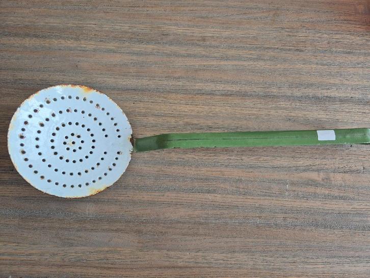 Emaille schuimspaan groen, Antiek en Kunst, Antiek | Emaille, Ophalen of Verzenden