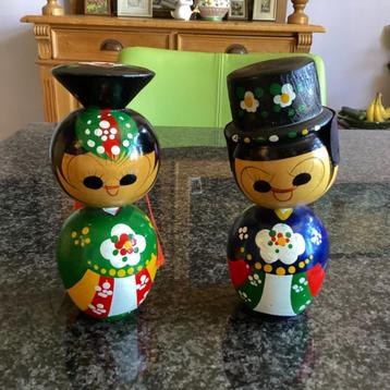 Bobbelkopjes, hout, Korea, handgemaakt, handbeschilderd beschikbaar voor biedingen