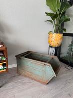 Industriële grote metalen blauw/groene opberg bak, Ophalen of Verzenden, 50 tot 100 cm, Minder dan 50 cm