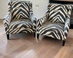 2 Eichholtz Fauteuils met zebraprint, Huis en Inrichting, Ophalen, Gebruikt, Stof, 75 tot 100 cm