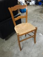 Klassieke stoel met biezen zitting - 50cm zithoogte, Huis en Inrichting, Stoelen, Ophalen, Riet of Rotan, Gebruikt, Bruin