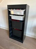 Trofast zwart 46x30x94 cm, Ophalen, Minder dan 50 cm, Zo goed als nieuw, 3 of 4 laden