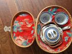 Chinese porseleinen theeset in rieten mand, Ophalen of Verzenden
