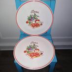 Pizzaborden met leuke print Ceramica Olympia 2 stuks, Ophalen, Keramiek, Zo goed als nieuw, Bord(en)