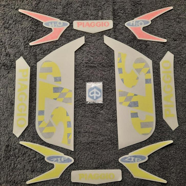 Stickerset Piaggio Zip SP 2001 fluor, Motoren, Accessoires | Stickers, Ophalen of Verzenden