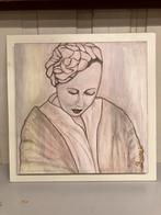 Schilderij vrouw met mantel door: Broeri, Antiek en Kunst, Kunst | Schilderijen | Modern, Ophalen of Verzenden