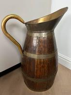 Antieke grote kolenkit / kolenemmer – hout & messing, Antiek en Kunst, Antiek | Koper en Brons, Ophalen of Verzenden