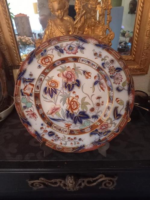 Prachtig oud Chinees porseleinen bord pioenrozen, Antiek en Kunst, Antiek | Wandborden en Tegels, Ophalen of Verzenden