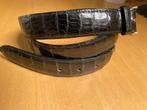 Zwarte Italiaanse riem krokodil 115 cm exclusief, Verzenden, Gedragen, Zwart, 115 cm of meer