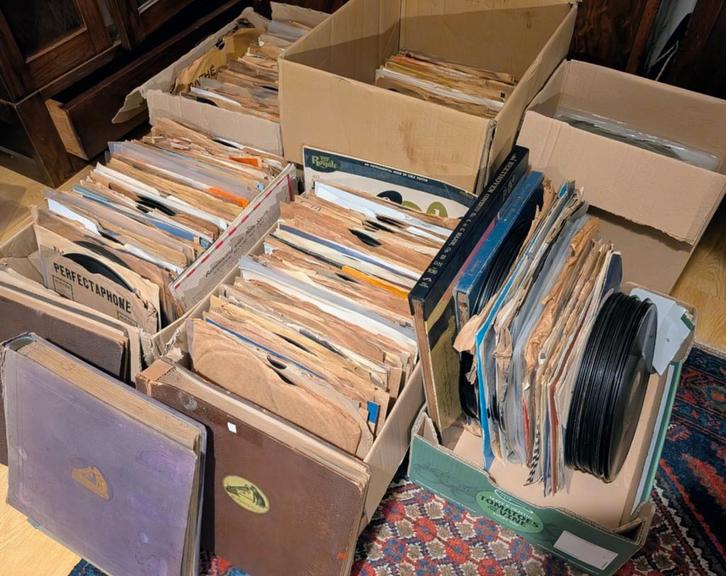 Grote partij 78 toeren platen Jazz, populair, Antiek en Kunst, Antiek | Tv's en Audio, Ophalen