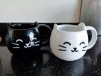Katten bekers zwart wit Kruidvat, Ophalen, Zo goed als nieuw, Overige stijlen, Kop(pen) en/of Schotel(s)