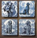 Ierse Setter Delfts Blauw onderzetters met houder, Ophalen of Verzenden, Nieuw, Glas of Kopje