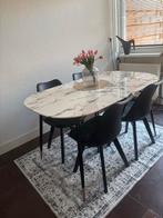 Ovale marmeren eettafel - 140x90, Huis en Inrichting, Tafels | Eettafels, Ophalen, Overige materialen, Gebruikt, 100 tot 150 cm