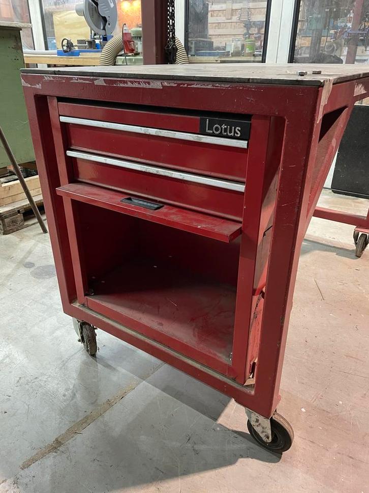 Verrijdbare lastafel met lades en opbergvak, Doe-het-zelf en Verbouw, Werkbanken, Gebruikt, 120 tot 170 cm, Ophalen