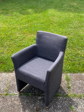 Set 6 mooie eetkamerstoelen - antraciet stof beschikbaar voor biedingen