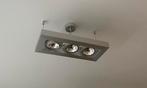 Twee design hanglampen met drie spots, Ophalen, Metaal of Aluminium, Zo goed als nieuw, Led