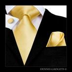 Dennis Gadgets: 100 % zijden stropdas ( 3 delig !! ) DG 3142, Nieuw, Effen, Ophalen, Geel