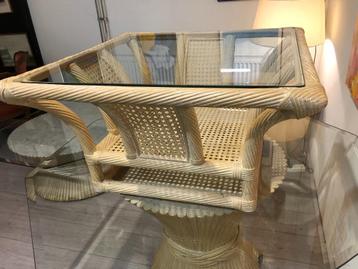 Vintage Design bijzettafeltje met glasplaat 80's beschikbaar voor biedingen