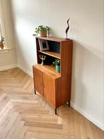 Vintage wandmeubel simpla lux teak hout jaren 50/60/70, Ophalen, 100 tot 150 cm, Minder dan 150 cm, Metaal