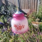 Mooi retro roze lampje van glas met mooie tekening, Ophalen of Verzenden, Retro vintage, Minder dan 50 cm, Glas