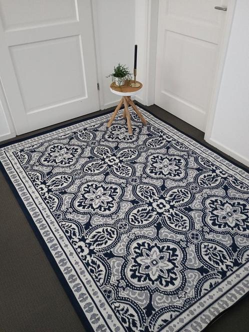 Nieuw prachtig vintage navy-blauw-wit patroon vloerkleed 160, Huis en Inrichting, Stoffering | Tapijten en Kleden, Nieuw, 150 tot 200 cm
