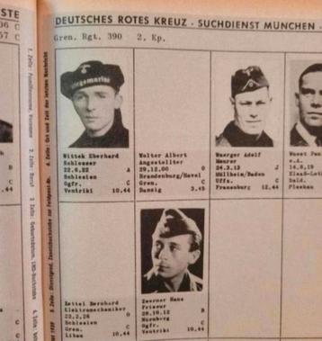 Deutsches Rotes Kreuz Vermisstenbildliste 1BS - o.a Panzer  beschikbaar voor biedingen