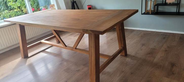 Eetkamertafel, teakhout, zeer mooi!, Huis en Inrichting, Tafels | Eettafels, Zo goed als nieuw, 100 tot 150 cm, 200 cm of meer