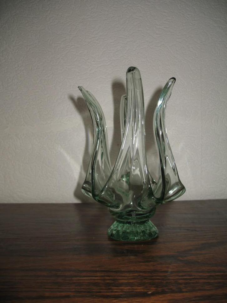 Groenachtig ✨Glazen Vaas Object✨ Vintage, Antiek en Kunst, Antiek | Glas en Kristal, Ophalen of Verzenden