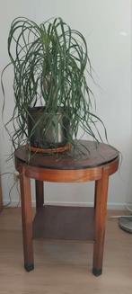 Amsterdamse school houten bijzettafel, Ophalen of Verzenden, Gebruikt, Rond, 60 cm of meer