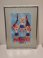 Original Fiorucci - America pinup flag | incl. frame, Rechthoekig Staand, Met lijst, Ophalen of Verzenden, Zo goed als nieuw