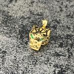18 karaat gouden hanger panter kop model, Ophalen of Verzenden, Zo goed als nieuw, Goud, Overige merken
