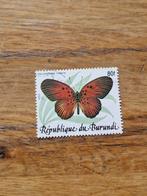 burundi gestempeld dieren vlinders met opdruk 1989, Ophalen of Verzenden, Gestempeld, Dier of Natuur