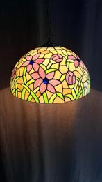 Prachtige grote vintage hanglamp, Tiffany, glas in lood, Ophalen of Verzenden