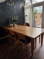 Massief kersenhouten eetkamerset, Huis en Inrichting, Complete eetkamers, Ophalen, Gebruikt, 4 tot 6 stoelen