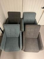 2x blauwgroene fauteuils + 2x grijze fauteuils, Huis en Inrichting, Fauteuils, Ophalen, Gebruikt, Minder dan 75 cm, Stof