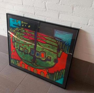 Kunst Hundertwasser grűner buddha mit hut (oeuvre 567) Ehv  beschikbaar voor biedingen