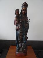 Antiek houten Maria beeld Madonna met kind Jezus hout, Ophalen of Verzenden, Gebruikt, Beeld(je), Christendom | Katholiek