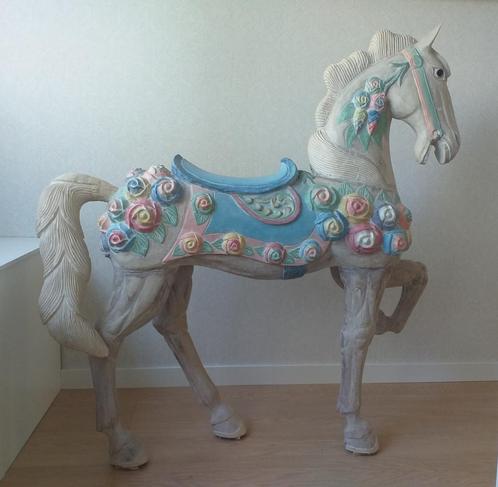 Uniek groot houten carrousel paard, Antiek en Kunst, Kunst | Beelden en Houtsnijwerken, Ophalen