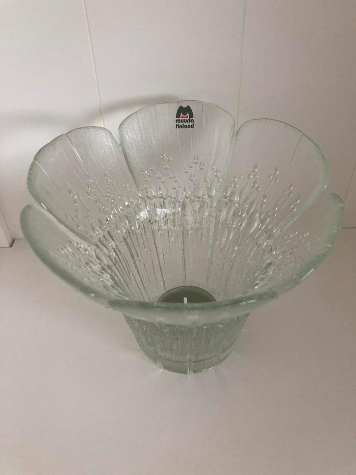 Vintage - Muurla Finland Glazen - kandelaar schaal, Antiek en Kunst, Antiek | Woonaccessoires, Ophalen of Verzenden