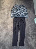 Broek en shirtje set blauw/wit, Maat 38/40 (M), Kostuum of Pak, Geisha, Blauw