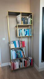 Open (boeken) kast zwart/goud 185cm, Ophalen, 50 tot 100 cm, Zo goed als nieuw, 150 tot 200 cm