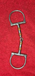 Enkel gebroken D bitje 12,5cm met koperen rollers, Ophalen, Zo goed als nieuw, Dressuur