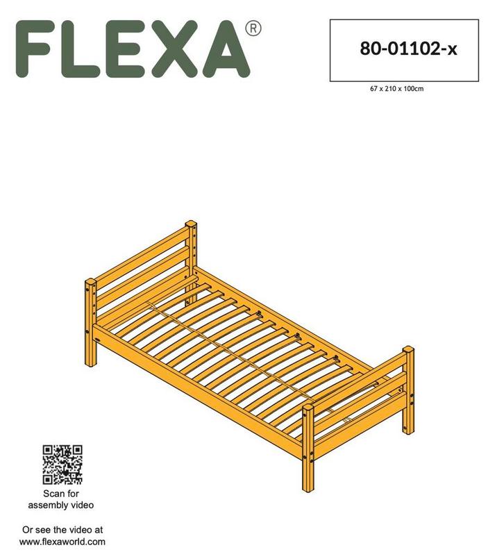 Flexa Grenen Eenpersoonsbed, Kinderen en Baby's, Kinderkamer | Bedden, Gebruikt, 180 cm of meer, 85 tot 100 cm, Hoogslaper of Stapelbed