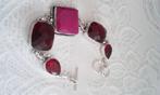 zilveren armband robijn granaat, Sieraden, Tassen en Uiterlijk, Verzenden, Nieuw, Met edelsteen, Rood