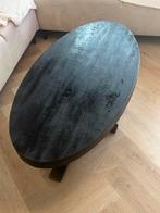 Zwarte ovale salontafel mangohout, Huis en Inrichting, Tafels | Salontafels, Ophalen, Gebruikt, 100 tot 150 cm, Eikenhout